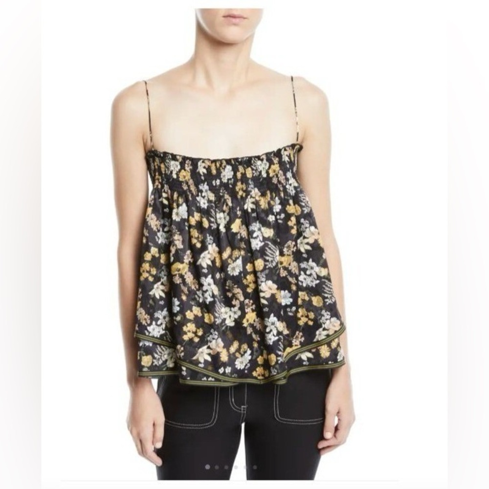 Derek Lam 10 Crosby Tiered Floral-Print Silk Cami Top / Skirt Size 4